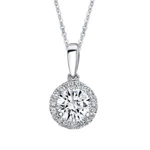 Elegant Silver Diamond Pendant Necklace